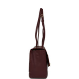 Chanel Maxi "Souplissimo" Small Flap Bag Burgundy Grained Calfskin Gold Hardware - Thumbnail View 3