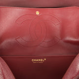Chanel Maxi "Souplissimo" Small Flap Bag Burgundy Grained Calfskin Gold Hardware - Thumbnail View 10