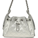 Chanel Mini 25 Hobo Bag Metallic Silver Caviar Silver Hardware - Thumbnail View 1
