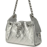 Chanel Mini 25 Hobo Bag Metallic Silver Caviar Silver Hardware - Thumbnail View 5