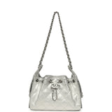 Chanel Mini 25 Hobo Bag Metallic Silver Caviar Silver Hardware - Thumbnail View 7
