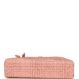 Chanel Top Handle Long Vanity Case with Chain Light Pink Braided Raffia Light Gold Hardware - Thumbnail View 6