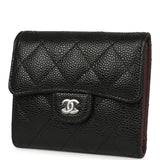 Chanel Small Classic Flap Wallet Black Shiny Caviar Silver Hardware - Thumbnail View 6