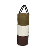 Chanel Maxi Coco Beach Large Shopping Bag Khaki, White, Brown Raffia and Black Calfskin - Thumbnail View 3