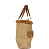 Chanel Coco Beach Maxi Shopping Tote Light Beige Raffia and Calfskin Gold Hardware - Thumbnail View 3