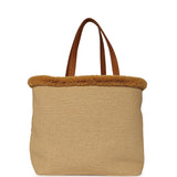Chanel Coco Beach Maxi Shopping Tote Light Beige Raffia and Calfskin Gold Hardware - Thumbnail View 4