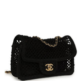 Chanel Small Coco Beach Macrame Flap Bag Black Mesh Gold Hardware - Thumbnail View 2