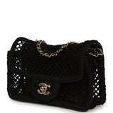 Chanel Small Coco Beach Macrame Flap Bag Black Mesh Gold Hardware - Thumbnail View 5