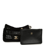 Chanel Small Coco Beach Macrame Flap Bag Black Mesh Gold Hardware - Thumbnail View 8