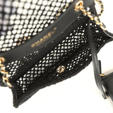 Chanel Small Coco Beach Macrame Flap Bag Black Mesh Gold Hardware - Thumbnail View 10