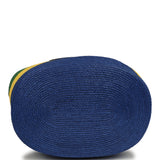Chanel Maxi Coco Beach Large Shopping Bag Green, Yellow, Blue Raffia and Black Calfskin - Thumbnail View 6