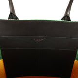 Chanel Maxi Coco Beach Large Shopping Bag Green, Yellow, Blue Raffia and Black Calfskin - Thumbnail View 7