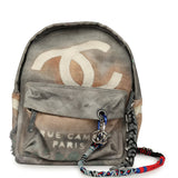 Chanel Graffiti Backpack Grey and Beige Multicolored Canvas Mixed Metal Hardware - Thumbnail View 1