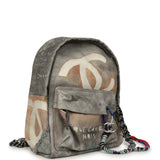 Chanel Graffiti Backpack Grey and Beige Multicolored Canvas Mixed Metal Hardware - Thumbnail View 2