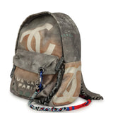 Chanel Graffiti Backpack Grey and Beige Multicolored Canvas Mixed Metal Hardware - Thumbnail View 6