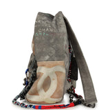 Chanel Graffiti Backpack Grey and Beige Multicolored Canvas Mixed Metal Hardware - Thumbnail View 3
