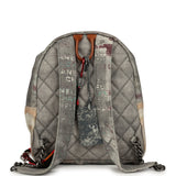 Chanel Graffiti Backpack Grey and Beige Multicolored Canvas Mixed Metal Hardware - Thumbnail View 4