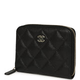 Chanel Classic Zipped Coin Purse Wallet Black Shiny Caviar Light Gold Hardware - Thumbnail View 5
