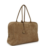 Chanel Maxi "Perfect Bowling" Bag Dark Beige Suede Gold Hardware - Thumbnail View 2
