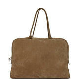 Chanel Maxi "Perfect Bowling" Bag Dark Beige Suede Gold Hardware - Thumbnail View 4