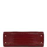 Chanel Small Cerf Shopping Bag Burgundy Croc Embossed Calfskin Gold Hardware - Thumbnail View 6