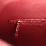 Chanel Small Cerf Shopping Bag Burgundy Croc Embossed Calfskin Gold Hardware - Thumbnail View 9