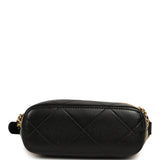 Chanel Mini Coco Base Clutch with Chain Brown Suede and Black Shiny Lambskin Brushed Gold Hardware - Thumbnail View 6