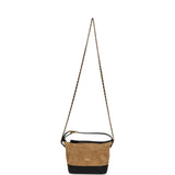 Chanel Mini Coco Base Clutch with Chain Brown Suede and Black Shiny Lambskin Brushed Gold Hardware - Thumbnail View 7