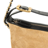 Chanel Mini Coco Base Clutch with Chain Brown Suede and Black Shiny Lambskin Brushed Gold Hardware - Thumbnail View 8