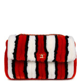 Chanel Maxi Coco Beach Stripe Flap Bag Orange, White and Black Raffia Gold Hardware - Thumbnail View 1