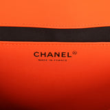 Chanel Maxi Coco Beach Stripe Flap Bag Orange, White and Black Raffia Gold Hardware - Thumbnail View 8