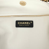 Chanel Maxi Coco Beach Cambon Hobo Bag White Denim and Black Calfskin Brushed Gold Hardware - Thumbnail View 9