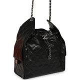Chanel Medium 25 Hobo Bag Black Shiny Crumpled Calfskin Mixed Silver Hardware - Thumbnail View 2