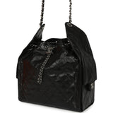 Chanel Medium 25 Hobo Bag Black Shiny Crumpled Calfskin Mixed Silver Hardware - Thumbnail View 5