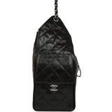 Chanel Medium 25 Hobo Bag Black Shiny Crumpled Calfskin Mixed Silver Hardware - Thumbnail View 3