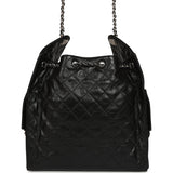 Chanel Medium 25 Hobo Bag Black Shiny Crumpled Calfskin Mixed Silver Hardware - Thumbnail View 4