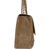 Chanel Maxi "Souplissimo" Large Flap Bag Dark Beige Suede Gold Hardware - Thumbnail View 3