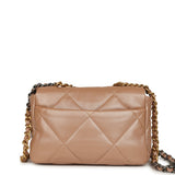 Chanel Medium 19 Flap Bag Pearly Beige Shiny Lambskin Mixed Metal Hardware - Thumbnail View 4