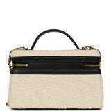 Chanel Coco Beach Top Handle Long Vanity Case with Chain Ecru Tweed and Black Calfskin Gold Hardware - Thumbnail View 4