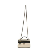 Chanel Coco Beach Top Handle Long Vanity Case with Chain Ecru Tweed and Black Calfskin Gold Hardware - Thumbnail View 7