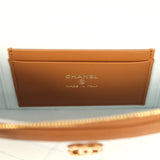 Chanel Coco Beach Top Handle Long Vanity Case with Chain Light Blue Denim and Brown Calfskin Gold Hardware - Thumbnail View 9
