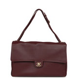 Chanel Maxi "Souplissimo" Large Flap Bag Dark Burgundy Caviar Silver Hardware - Thumbnail View 1