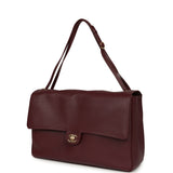 Chanel Maxi "Souplissimo" Large Flap Bag Dark Burgundy Caviar Silver Hardware - Thumbnail View 5