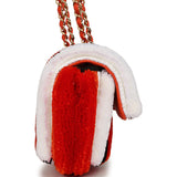 Chanel Small Coco Beach Stripe Flap Bag Orange, White and Black Raffia Gold Hardware - Thumbnail View 3