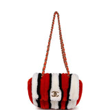 Chanel Small Coco Beach Stripe Flap Bag Orange, White and Black Raffia Gold Hardware - Thumbnail View 7
