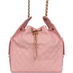 Chanel Medium 25 Hobo Bag Light Pink Caviar Antique Gold Hardware