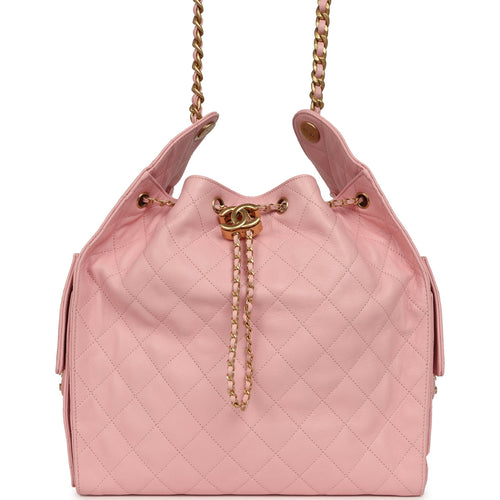 Chanel Medium 25 Hobo Bag Light Pink Caviar Antique Gold Hardware