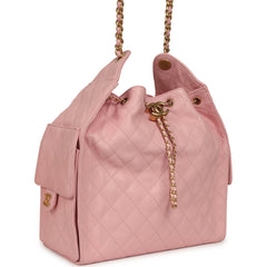 Chanel Medium 25 Hobo Bag Light Pink Caviar Antique Gold Hardware