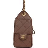 Chanel Mini 25 Hobo Bag Brown Caviar Antique Gold Hardware - Thumbnail View 3
