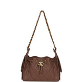 Chanel Mini 25 Hobo Bag Brown Caviar Antique Gold Hardware - Thumbnail View 7